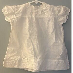 Vintage baby dress embroidered delicate cotton capped sleeves 1930-1950s classic